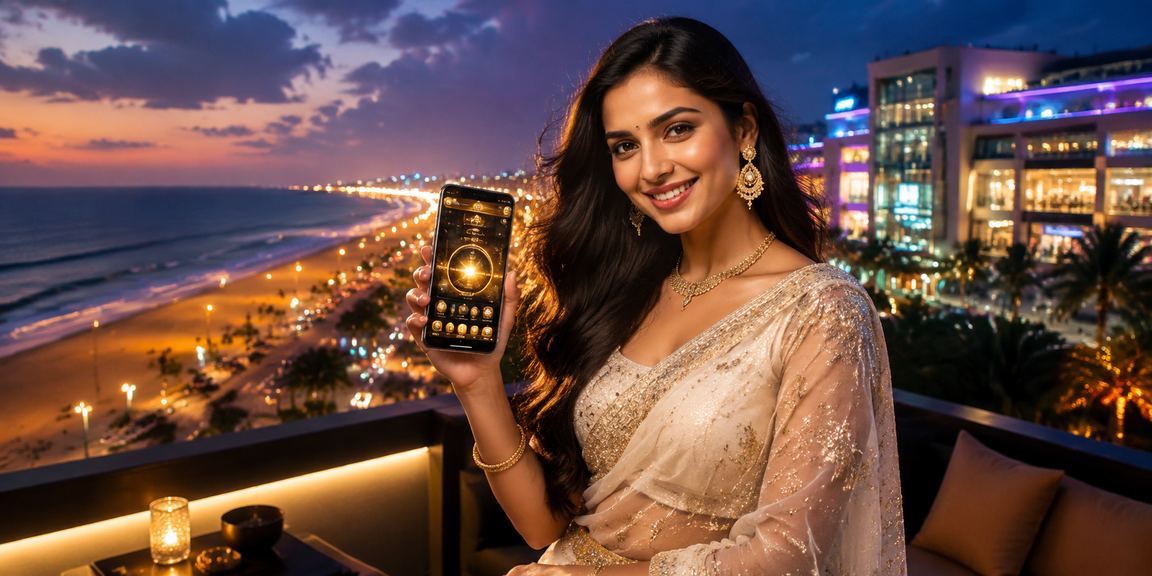 Woman in saree receiving bonus notification while registering at Chennai Marina Beach